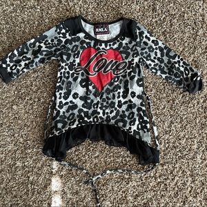 Animal Print “Love” Toddler Blouse